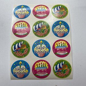Vintage TREND Stinky Stickers 1 Full Sheet Scratch N Sniff Happy Birthday